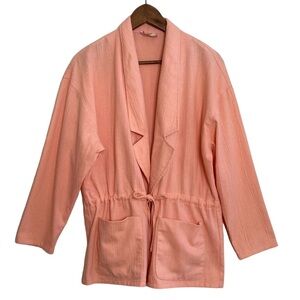 Vintage Jacket Womens 12 Peach Cotton Gauze Retro Resortwear Coastal Lagenlook